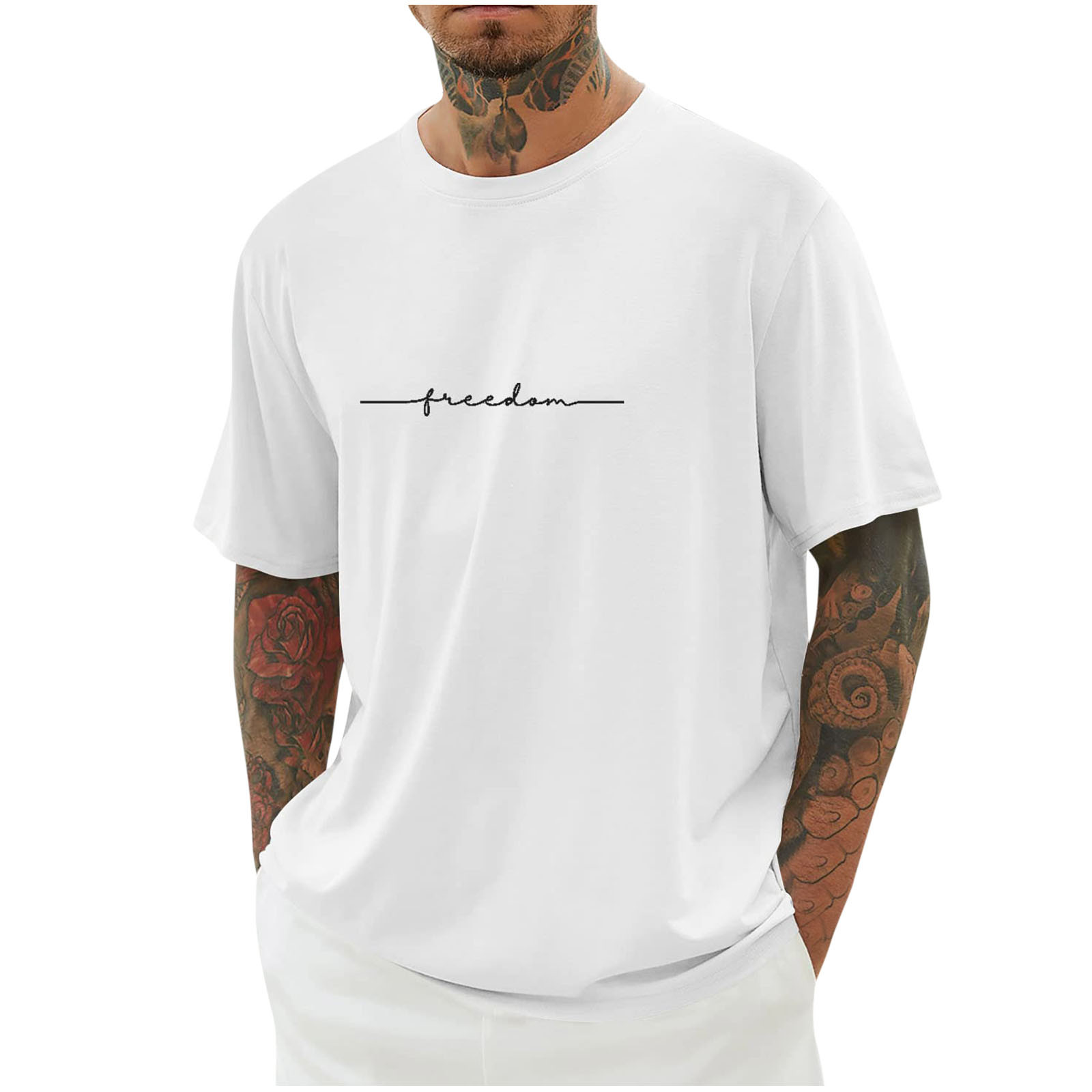 Xysaqa White T Shirts for Men Boys Shirts Men's Graphic Tees Letter Print Short Sleeve T Shirts Summer Casual Tops Loose Big \u0026 Tall Shirt for Men S-5Xl T Shirts for Man Summer Savings